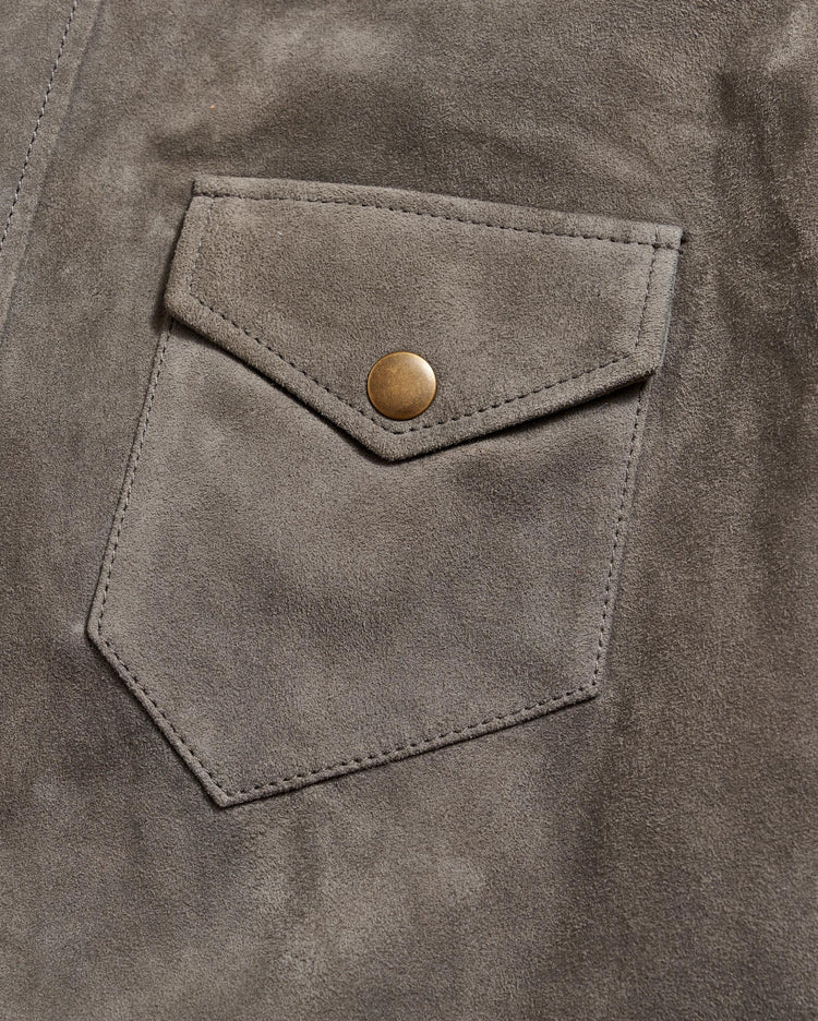Savoy Suede Workshirt in Gunmetal