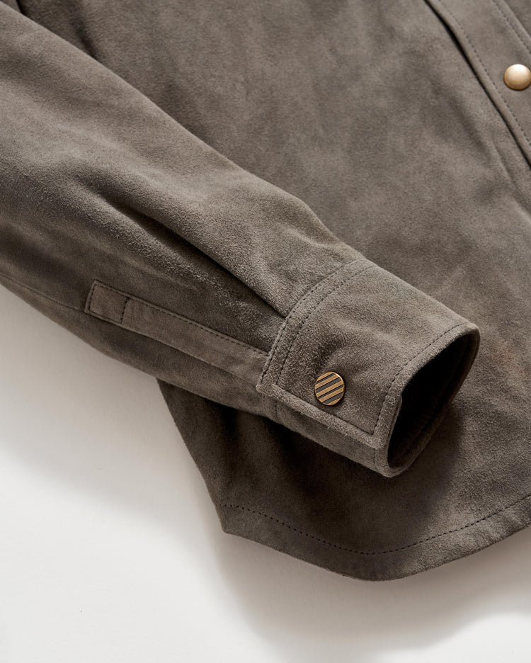 Savoy Suede Workshirt in Gunmetal