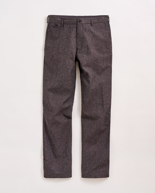 Chambray Flat Front Pant in Charcoal