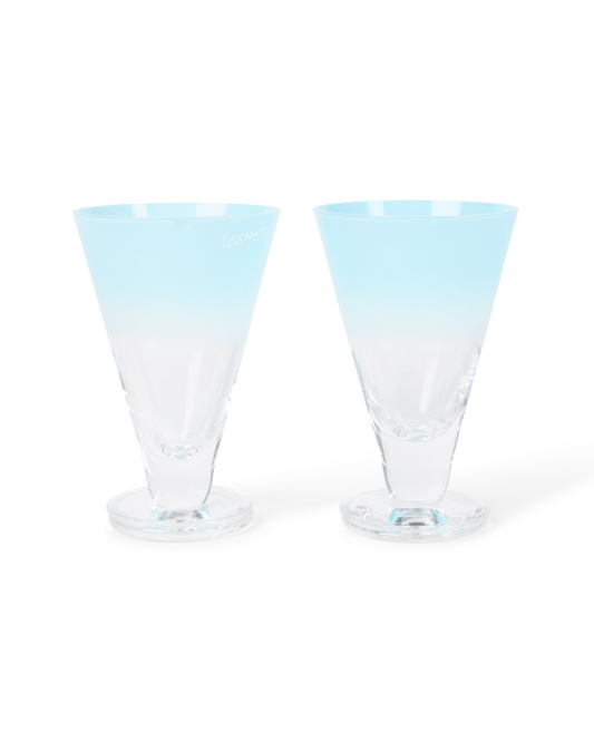 Large Gradient Stemmed Glass Set of Two