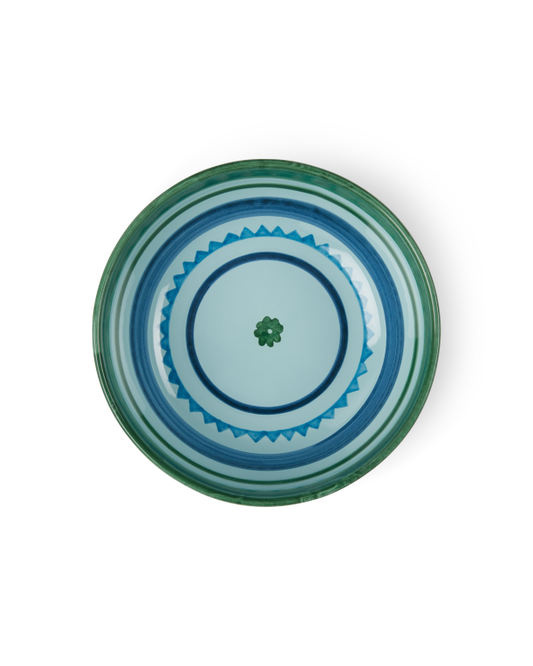 Circle Salad Bowl in Blue & Green