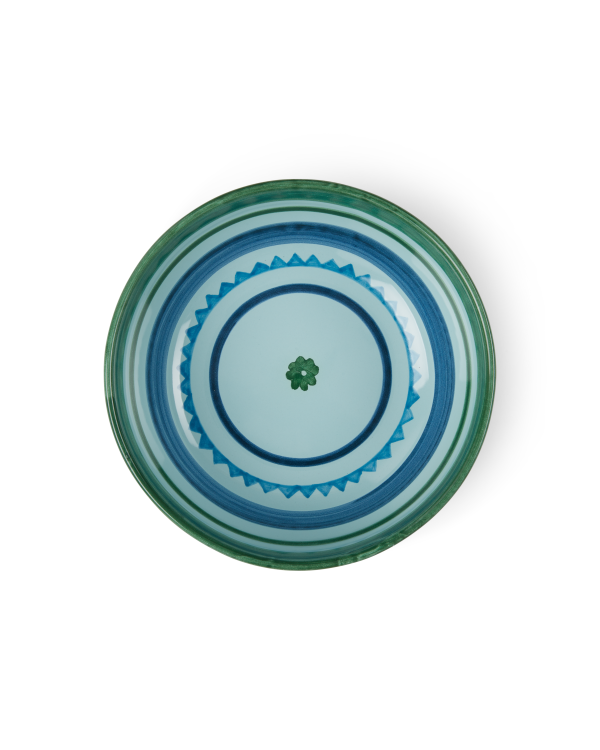 Circle Salad Bowl in Blue & Green