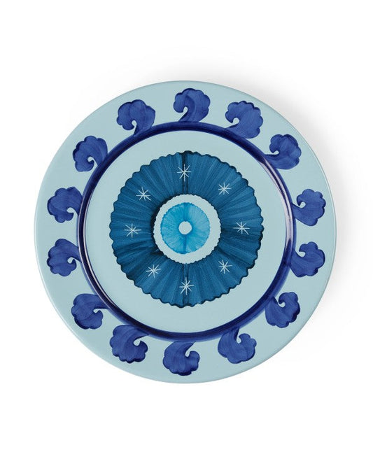 Circle Charger Plate in Blue & Green