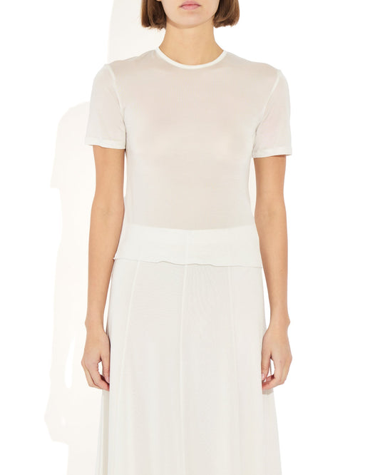 Semi-Sheer Luna Tee in Blanc