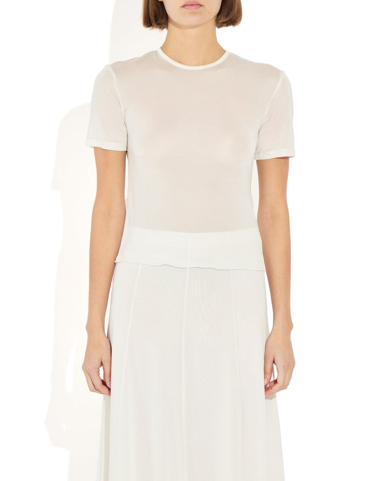Semi-Sheer Luna Tee in Blanc