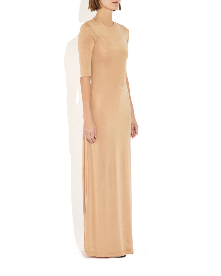 Semi-Sheer Ramya Dress in Caramel