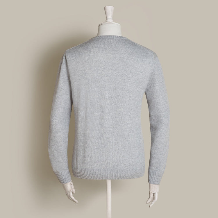 Soft Extrafine Merino Wool Sweater in Grey