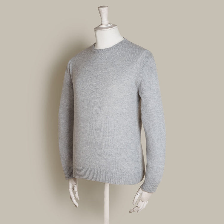 Soft Extrafine Merino Wool Sweater in Grey