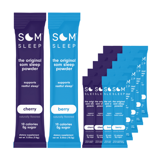 Som Sleep Powder Drink Mix Variety Pack in Berry + Cherry, 20-Pack