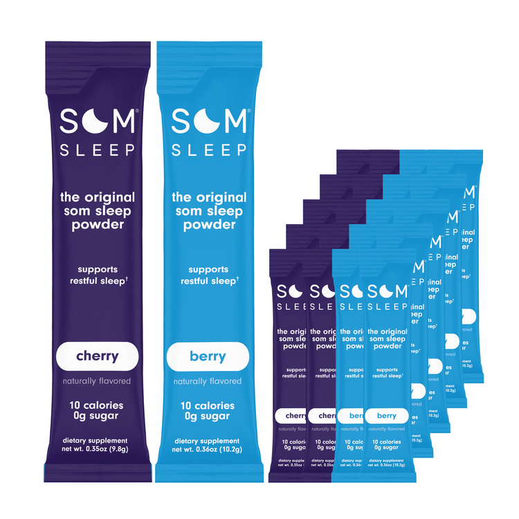 Som Sleep Powder Drink Mix Variety Pack in Berry + Cherry, 20-Pack