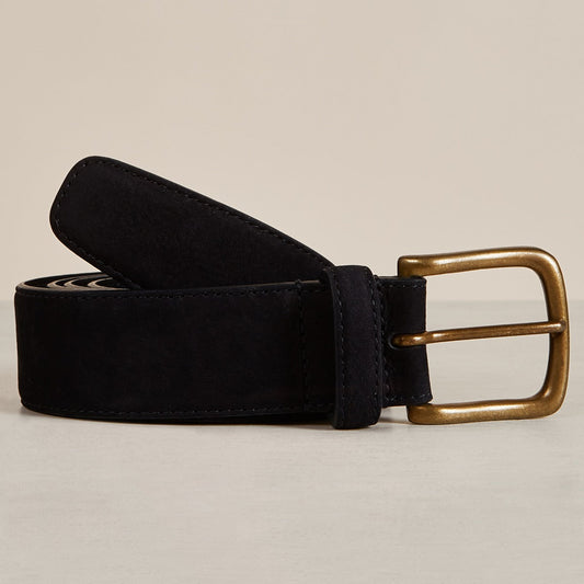 Suede Belt in Navy