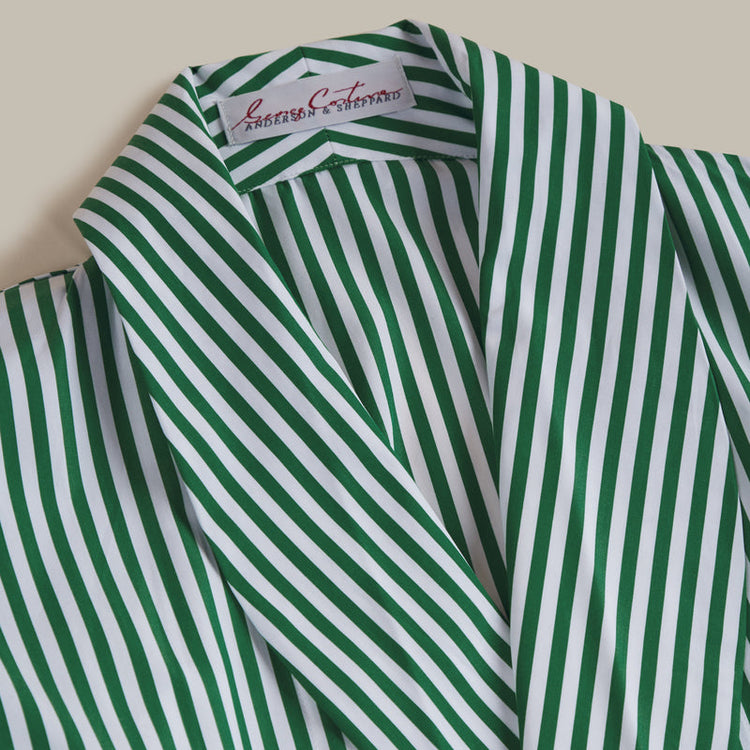 George Cortina Striped Robe in Green