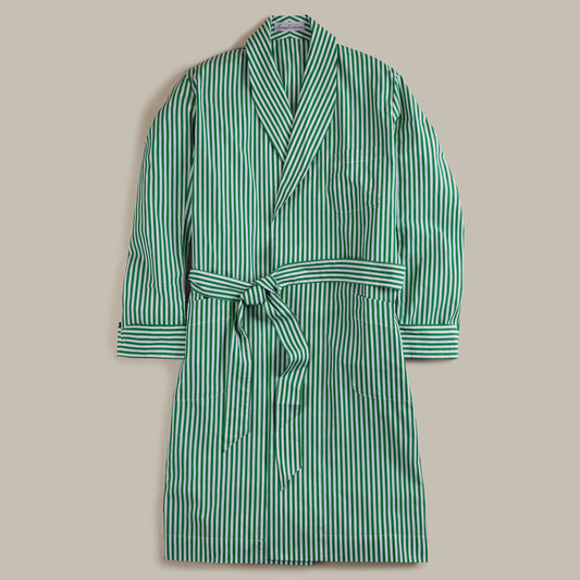 George Cortina Striped Robe in Green