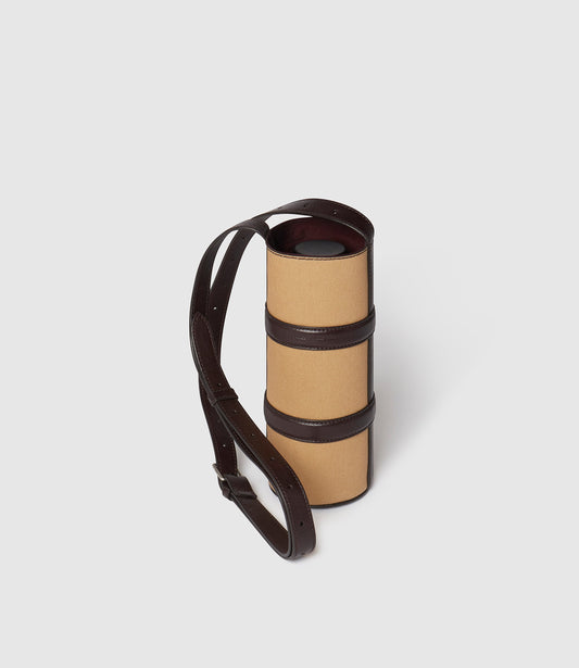 Water Bottle Holder in Twill Sahara with Cioccolato