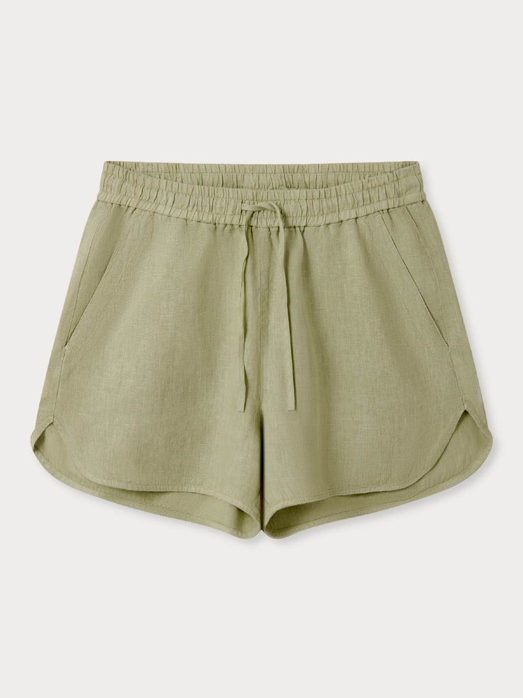 Women’s Kerala Green Musha Linen Shorts