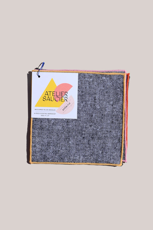 Rainbow Chambray Cocktail Napkin, Set of Four