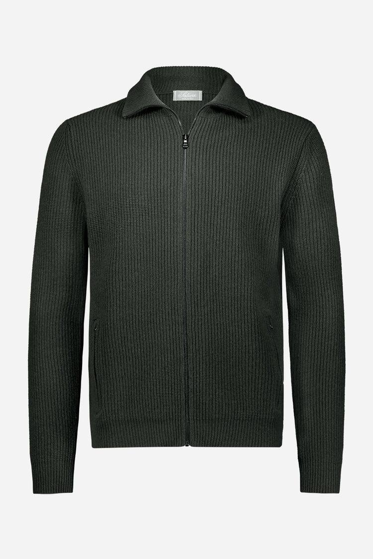 Felix Men’s Zip-Up Sweater in Olive
