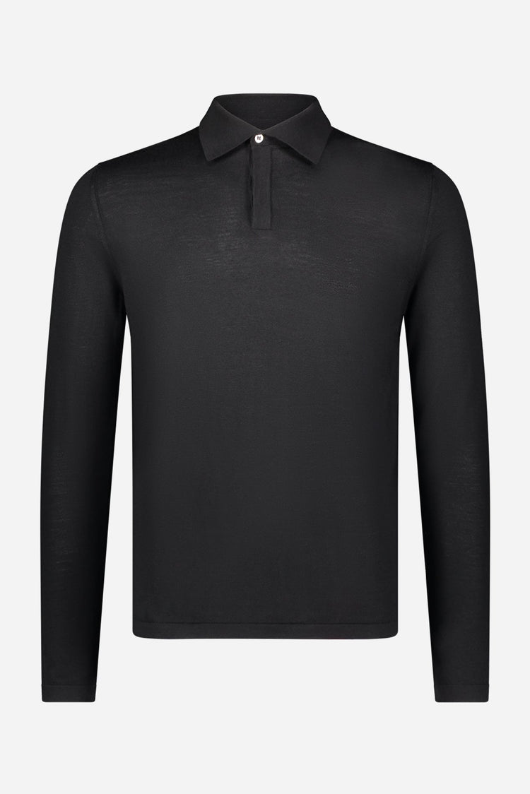 Charles Men’s Long Sleeve Polo in Black