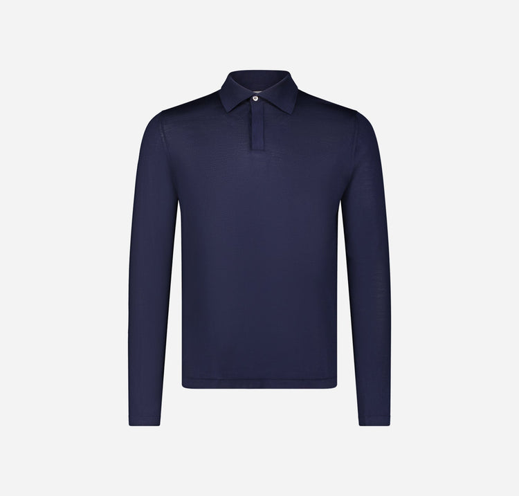 Charles Men’s Long Sleeve Polo in Navy