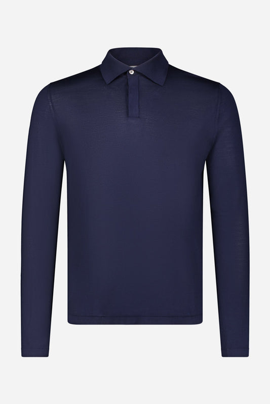 Charles Men’s Long Sleeve Polo in Navy