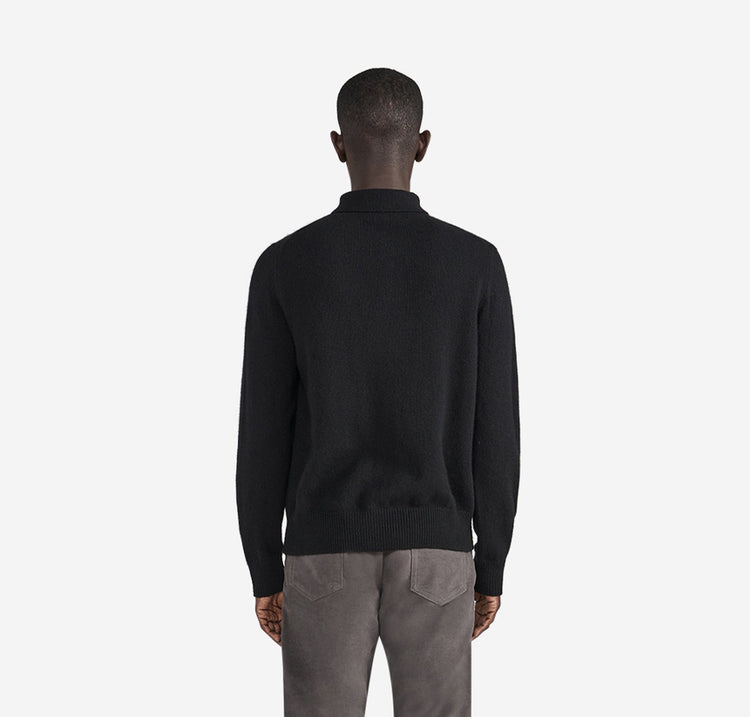 Harry Unisex Cashmere Polo in Black