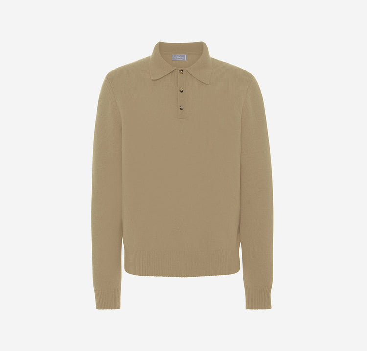 Harry Men’s Cashmere Polo in Camel