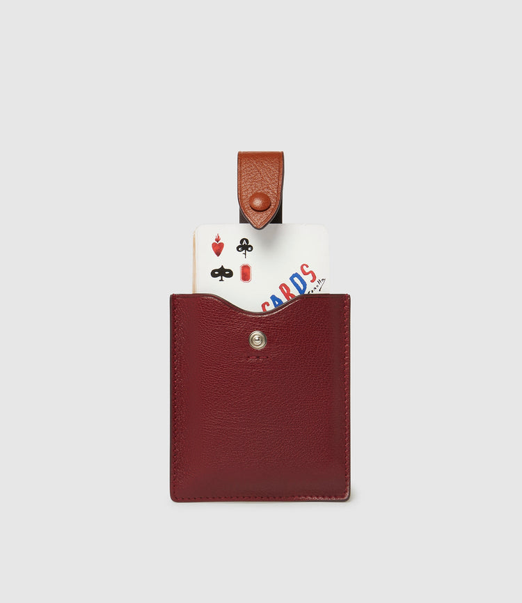 Leather Card Case with Playing Cards