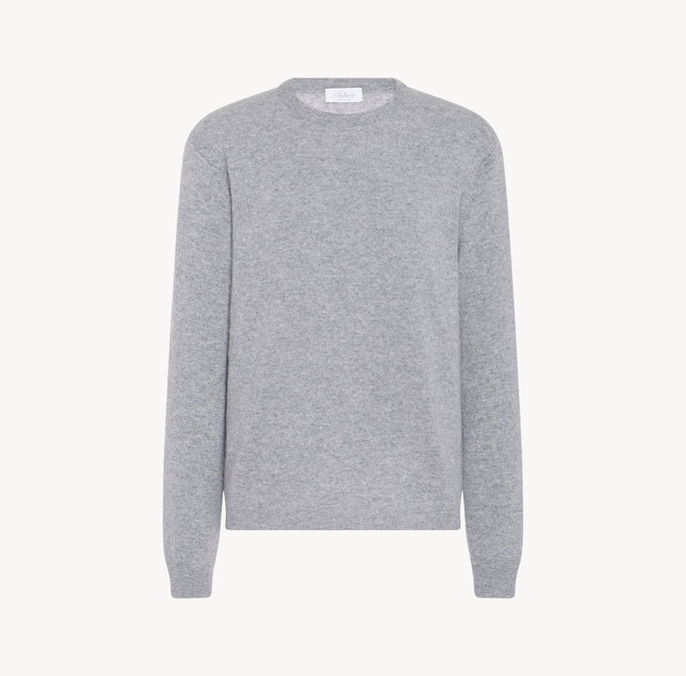 Dakota Unisex Cashmere Sweater in Grey Melange