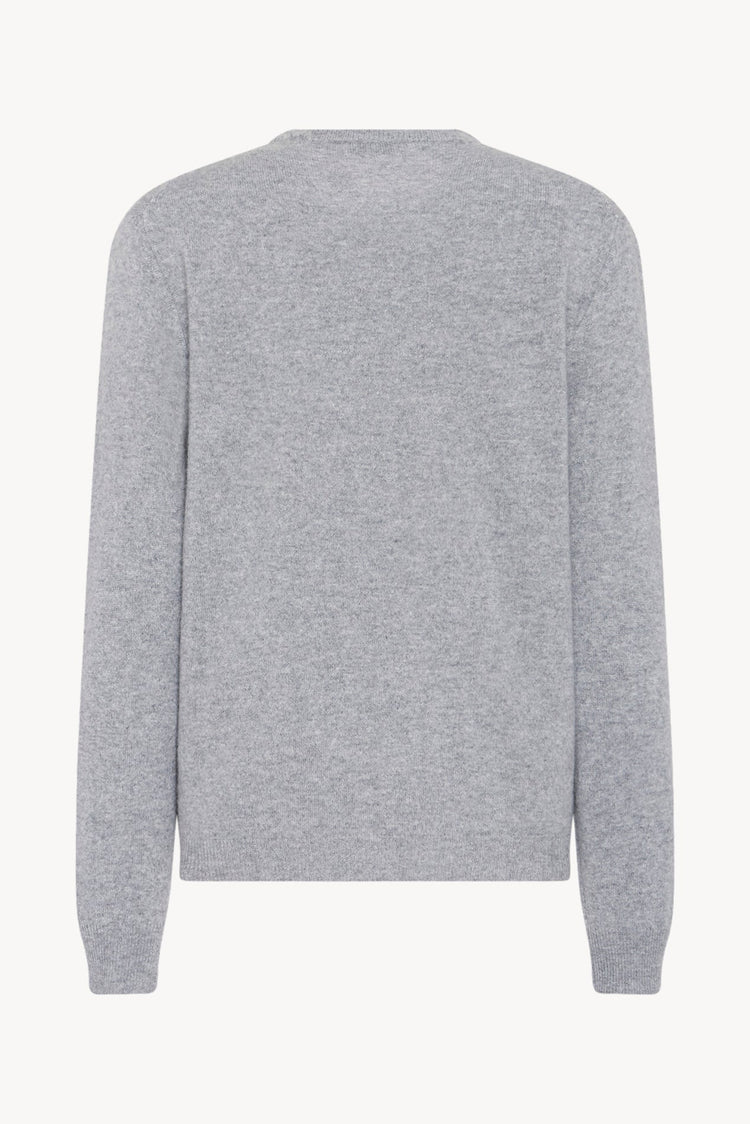 Dakota Unisex Cashmere Sweater in Grey Melange