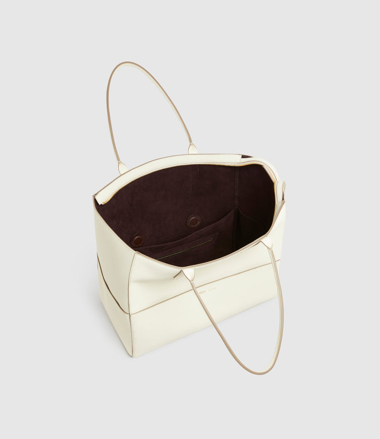 Small Incognito Cabas Bag in White Sand