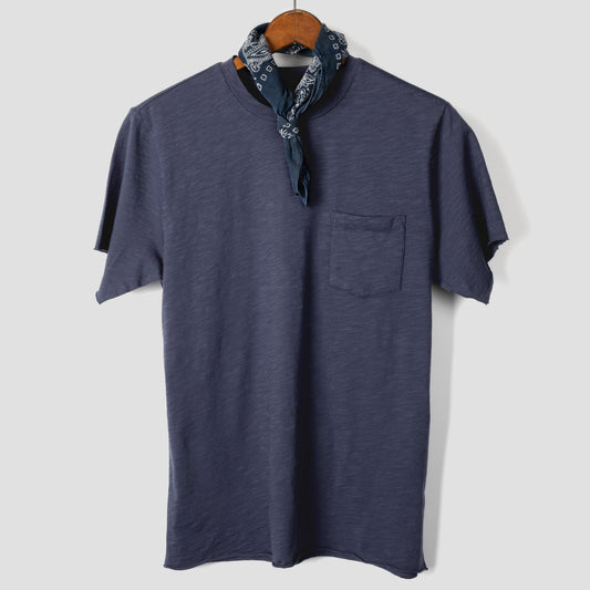 Pocket Cotton Tee in French Blue