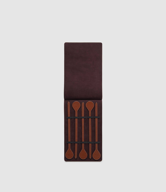 Napkin Rings in Buffalo Cognac, Set of 10