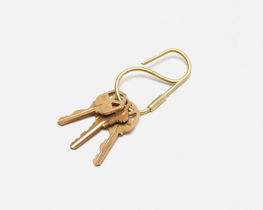 Offset Keyring in Brass