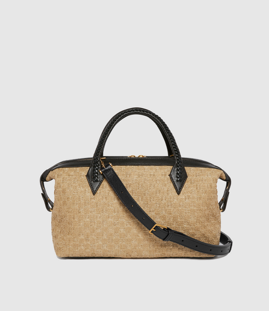 Small Perriand City Bag in Woven Sahara Fabric