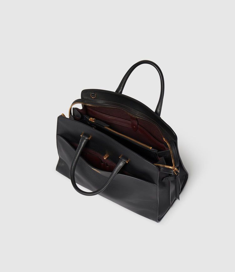 Private Eye Bag in Smooth Black Calfskin