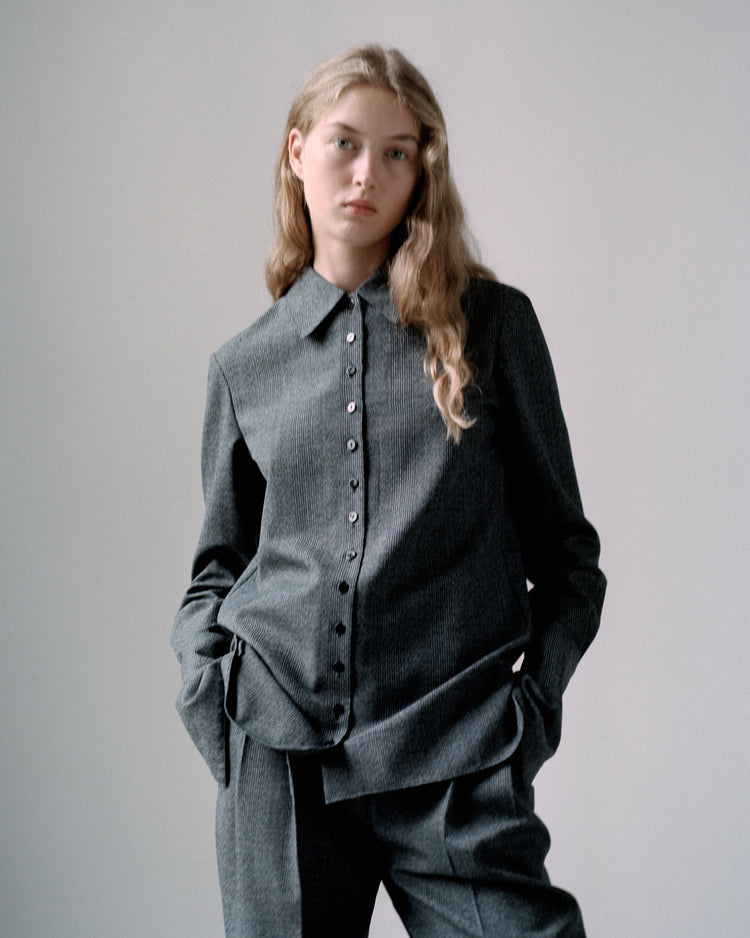 The Women’s Livia Shirt in Grey Wool