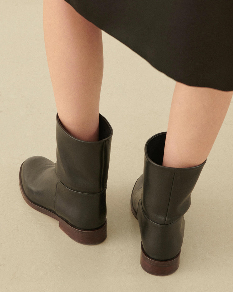 Margaux Leather Ankle Boots in Black