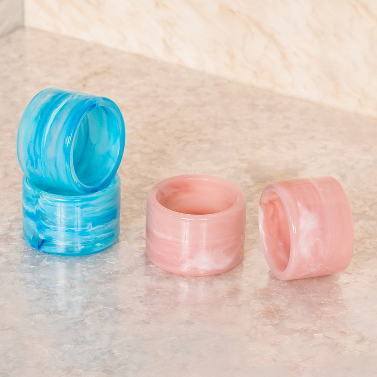 Napkin Ring Set in Cotton Candy Multi